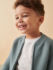Синий - 100% Хлопковый кардиган на молнии (3mths-7yrs) - Изображение 5 из 10