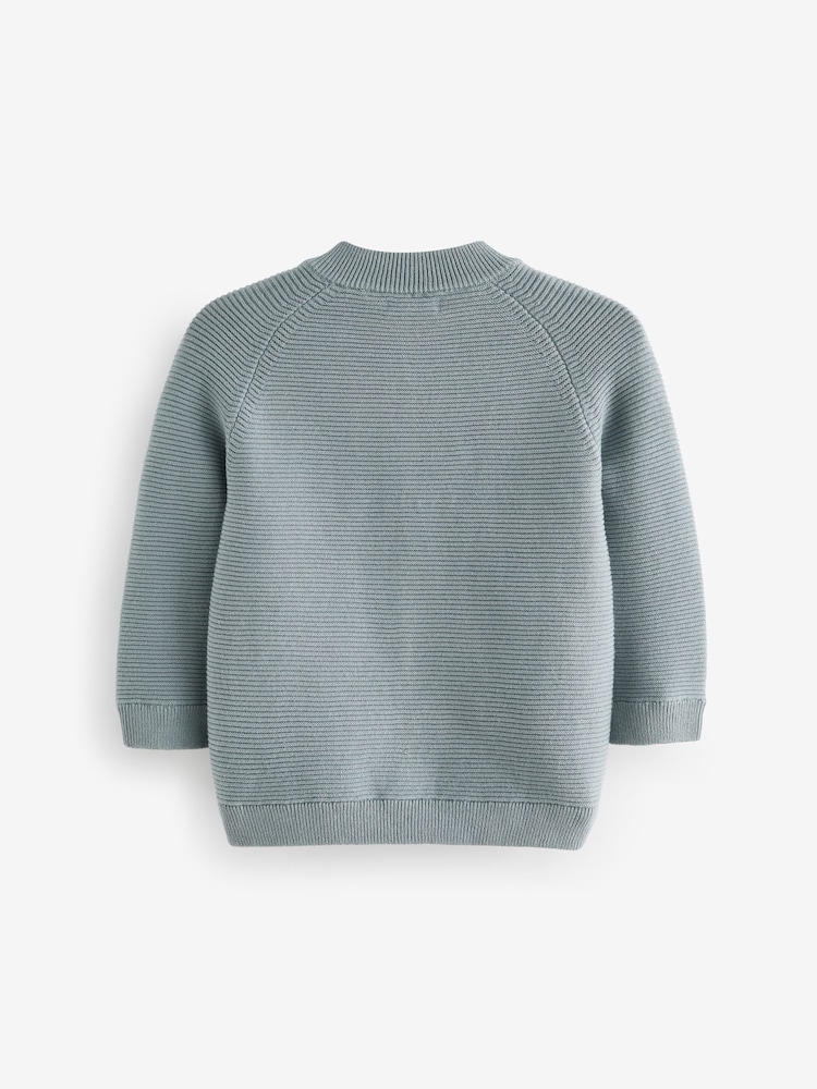 Blue 100% Cotton Zip Through Cardigan (3mths-7yrs) - Image 8 of 10