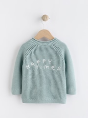 Teal Blue 100% Cotton Cardigan (0mths-2yrs) - Image 1 of 8