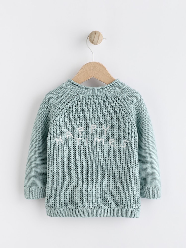 Teal Blue 100% Cotton Cardigan (0mths-2yrs) - Image 1 of 8