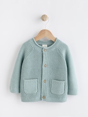 Teal Blue 100% Cotton Cardigan (0mths-2yrs) - Image 2 of 8