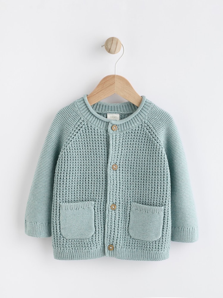 Teal Blue 100% Cotton Cardigan (0mths-2yrs) - Image 2 of 8