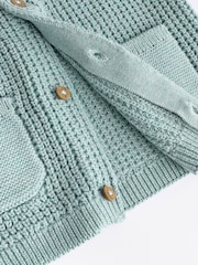 Teal Blue 100% Cotton Cardigan (0mths-2yrs) - Image 6 of 8