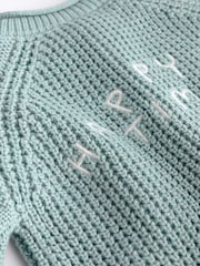 Teal Blue 100% Cotton Cardigan (0mths-2yrs) - Image 8 of 8