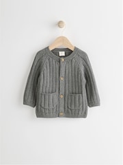 Grey Little Man 100% Cotton Cardigan (0mths-2yrs) - Image 2 of 8