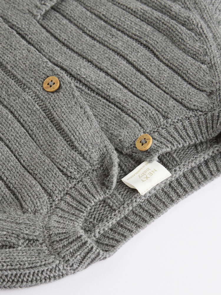 Grey Little Man 100% Cotton Cardigan (0mths-2yrs) - Image 5 of 8