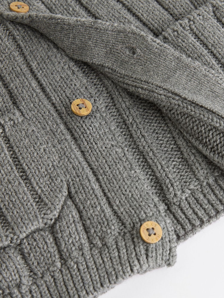 Grey Little Man 100% Cotton Cardigan (0mths-2yrs) - Image 6 of 8