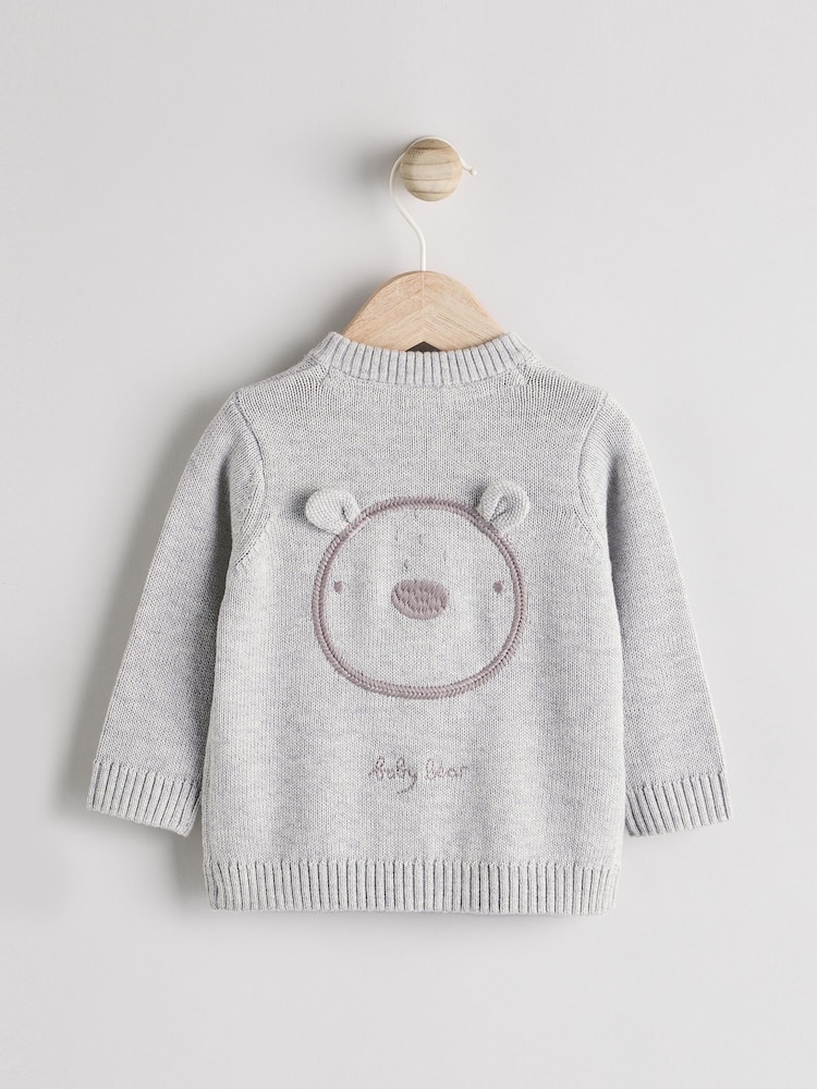 Grey Bear 100% Cotton Cardigan (0mths-2yrs) - Image 1 of 7