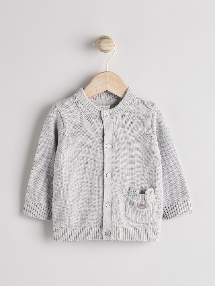 Grey Bear 100% Cotton Cardigan (0mths-2yrs) - Image 2 of 7