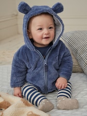 Navy Baby Cosy Fleece Jacket with 3d Ears (0mths-2yrs) - Image 1 of 12