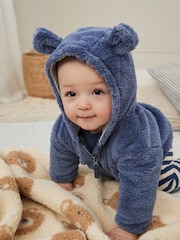 Navy Baby Cosy Fleece Jacket with 3d Ears (0mths-2yrs) - Image 3 of 12