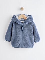 Navy Baby Cosy Fleece Jacket with 3d Ears (0mths-2yrs) - Image 5 of 12
