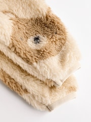 Ecru/Tan Bear Print Baby Cosy Fleece Jacket with 3d Ears (0mths-2yrs) - Image 10 of 10