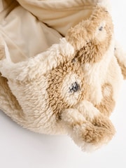Ecru/Tan Bear Print Baby Cosy Fleece Jacket with 3d Ears (0mths-2yrs) - Image 8 of 10