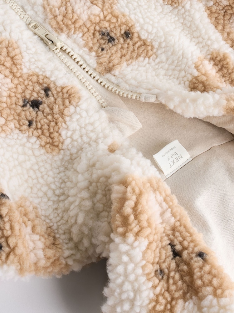 Ecru/Tan mit Bären-Print - Baby-Fleece-Overall mit Kapuze, Reißverschluss und Futter (0M.–2J.) - Bild 12 von 12 Ecru/Tan mit Bären-Print - Baby-Fleece-Overall mit Kapuze, Reißverschluss und Futter (0M.–2J.) - Bild 12 von 12