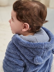 Navy Baby Cosy Zip Lined Hooded Fleece All-In-One (0mths-2yrs) - Image 4 of 9