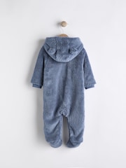 Navy Baby Cosy Zip Lined Hooded Fleece All-In-One (0mths-2yrs) - Image 7 of 9