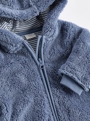 Navy Baby Cosy Zip Lined Hooded Fleece All-In-One (0mths-2yrs) - Image 9 of 9