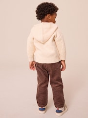 Ecru Cable Knit Zip Through Cardigan (3mths-7yrs) - Image 4 of 9