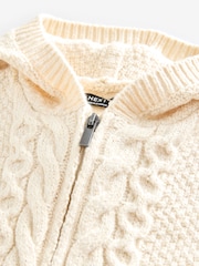 Ecru Cable Knit Zip Through Cardigan (3mths-7yrs) - Image 8 of 9