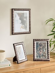 Black Textured Geometric Photo Frame - Image 1 of 5