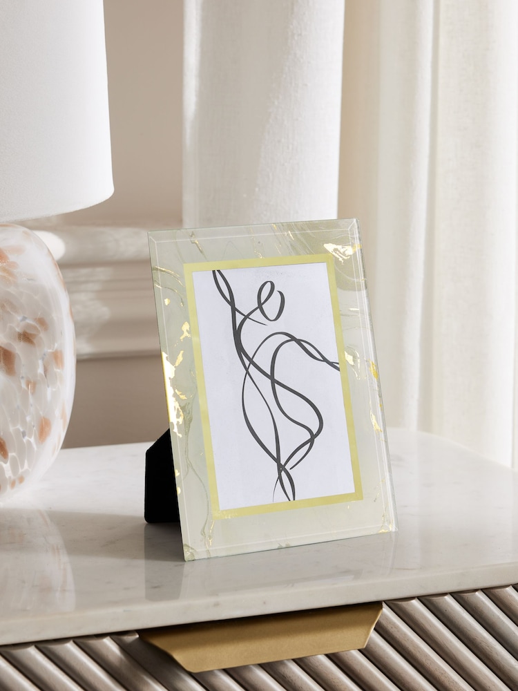 Gold Marble Glass Photo Frame - Image 1 of 5