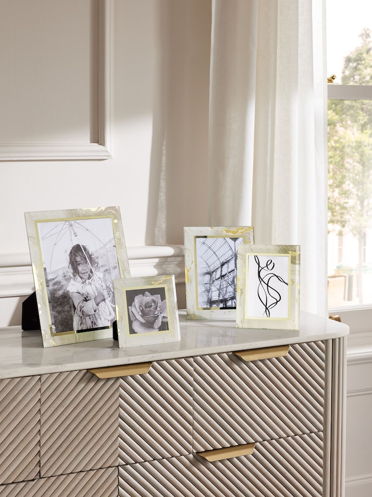 Gold Marble Glass Photo Frame - Image 2 of 5