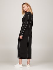 Tommy Hilfiger Black Long Sleeve Stitch Dress - Image 2 of 7
