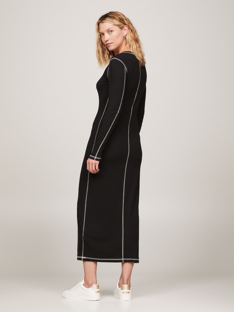 Tommy Hilfiger Black Long Sleeve Stitch Dress - Image 2 of 7