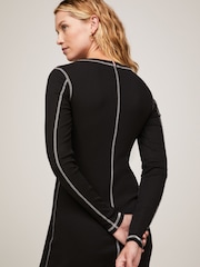 Tommy Hilfiger Black Long Sleeve Stitch Dress - Image 4 of 7