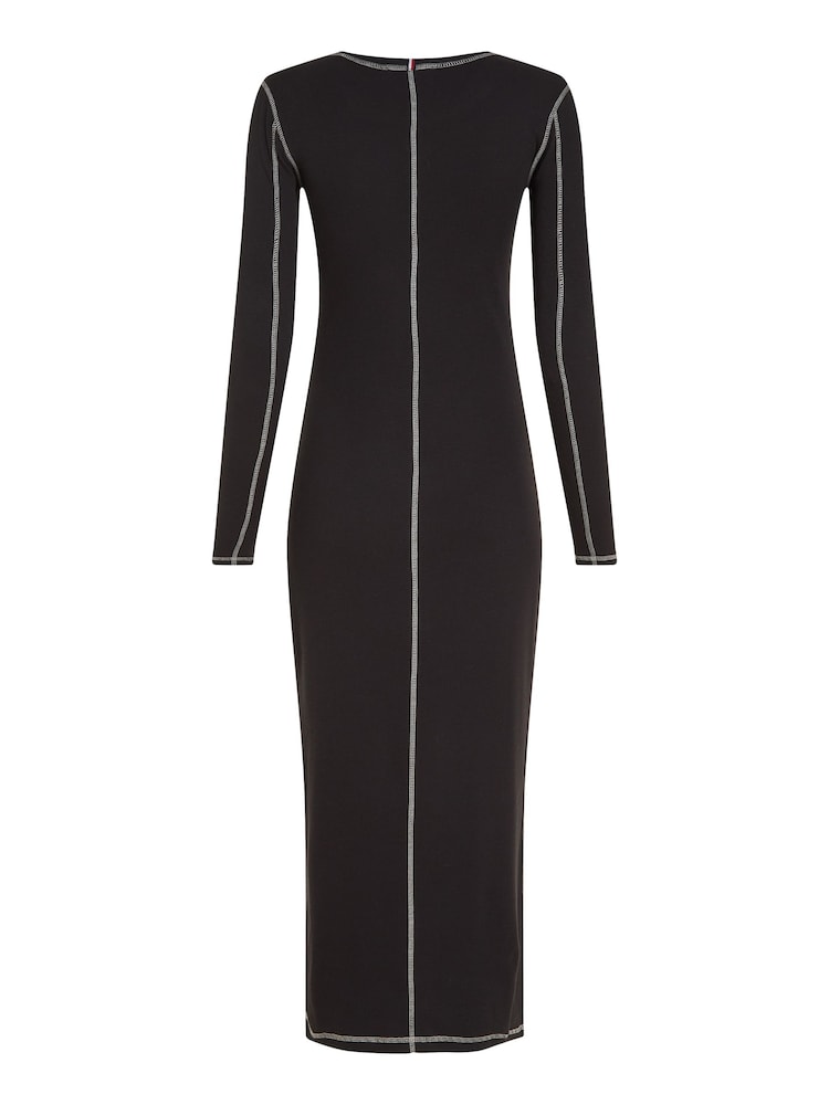 Tommy Hilfiger Black Long Sleeve Stitch Dress - Image 7 of 7