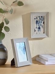 Set of 2 Grey Distressed Wood Effect Photo Frames - Image 1 of 7