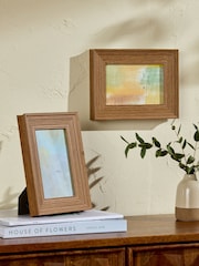 Set of 2 Natural Distressed Wood Effect Photo Frames - Image 1 of 7