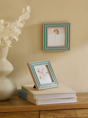 Set of 2 Teal Blue Wood Effect Photo Frames - Image 1 of 4