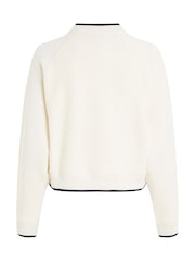 Tommy Hilfiger Cream Texture 1/2 Zip Sweatshirt - Image 6 of 6