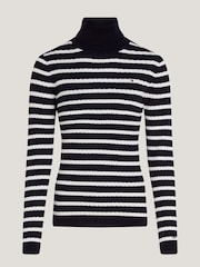 Tommy Hilfiger Blue Cable Knit Sweater - Image 5 of 5