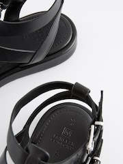 Черный - Кожаные сандалии-гладиаторы Forever Comfort® - Image 3 of 5