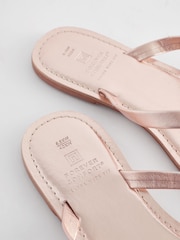 Розово-золотистый - Кожаные шлепанцы с бантиками Forever Comfort® - Image 6 of 7