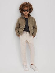Reiss Pistachio Bas 3-9 yrs Suede Front Pocket Jacket - Image 1 of 4