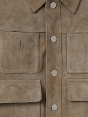 Reiss Pistachio Bas 3-9 yrs Suede Front Pocket Jacket - Image 4 of 4