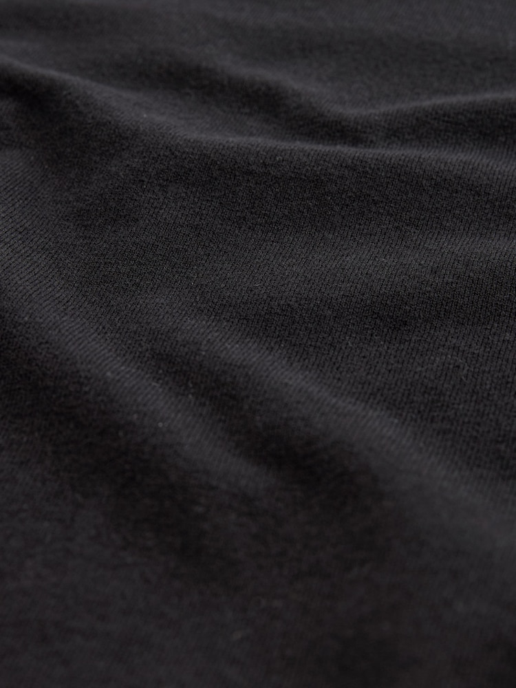 Black Regular Fit Knitted Long Sleeve Polo Shirt - Image 7 of 8
