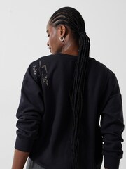 Hush Black Sequin Thunderbolt Relaxed Sweatshirt - Image 2 of 5