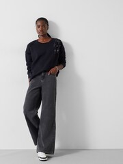 Hush Black Sequin Thunderbolt Relaxed Sweatshirt - Image 3 of 5