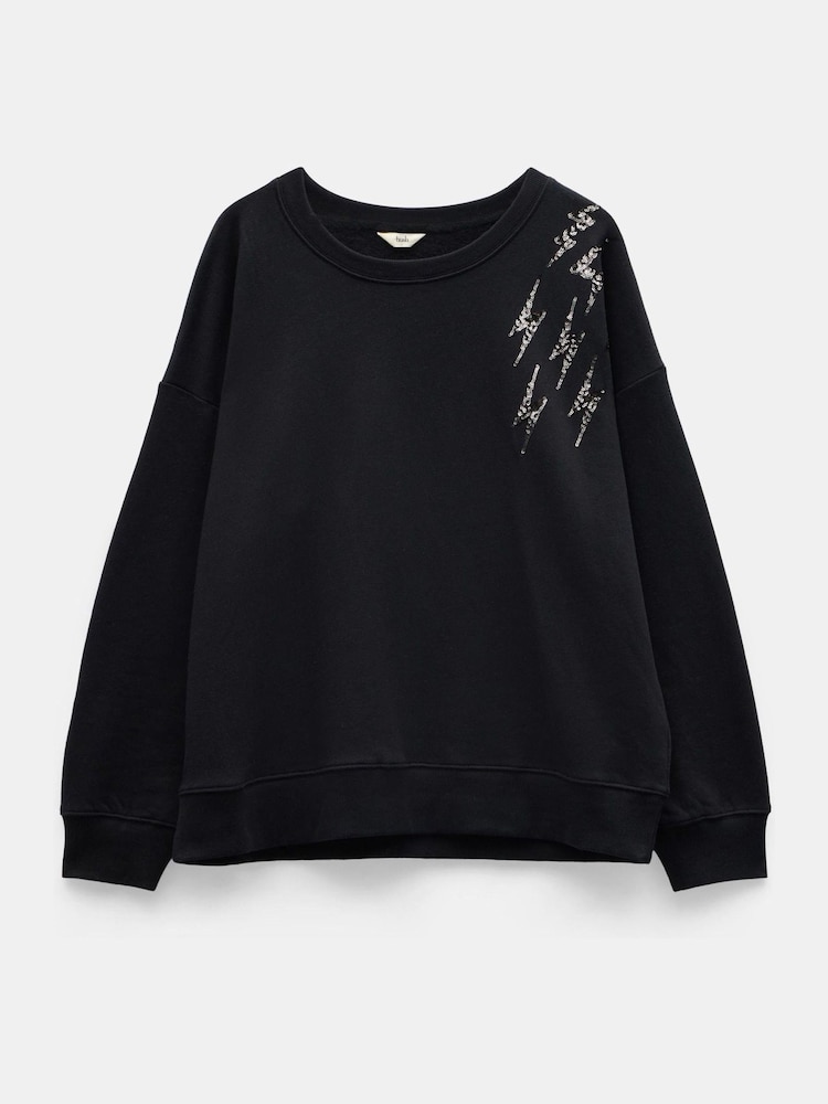 Hush Black Sequin Thunderbolt Relaxed Sweatshirt - Image 5 of 5