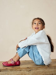 Red Stud Strap Mary Jane Shoes - Image 2 of 9