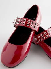Red Stud Strap Mary Jane Shoes - Image 7 of 9