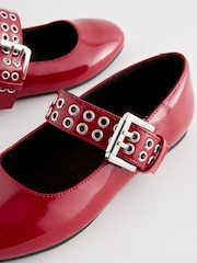 Red Stud Strap Mary Jane Shoes - Image 9 of 9