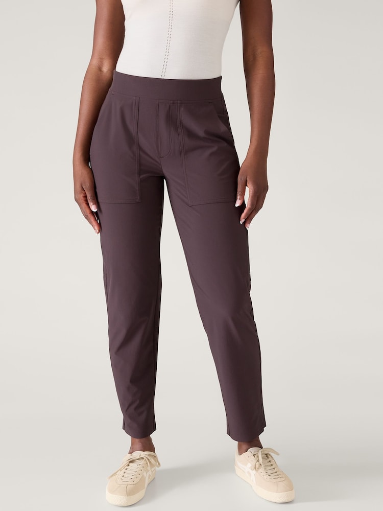 Athleta Brown Brooklyn Ankle Length Utility Trousers - Image 1 of 4
