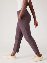 Athleta Brown Brooklyn Ankle Length Utility Trousers - Image 3 of 4