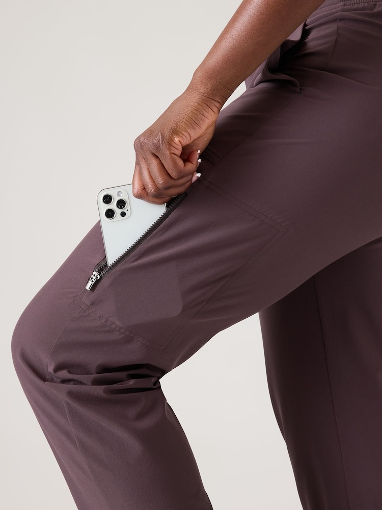Athleta Brown Brooklyn Ankle Length Utility Trousers - Image 4 of 4